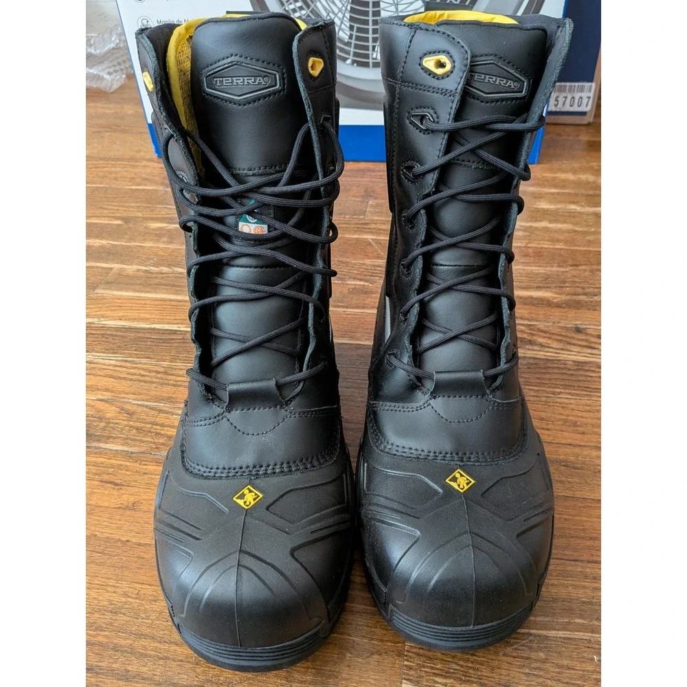 TERRA Crossbow Boots Mens Size 14 Black Composite Safety Toe TR 915605 -76 F NEW